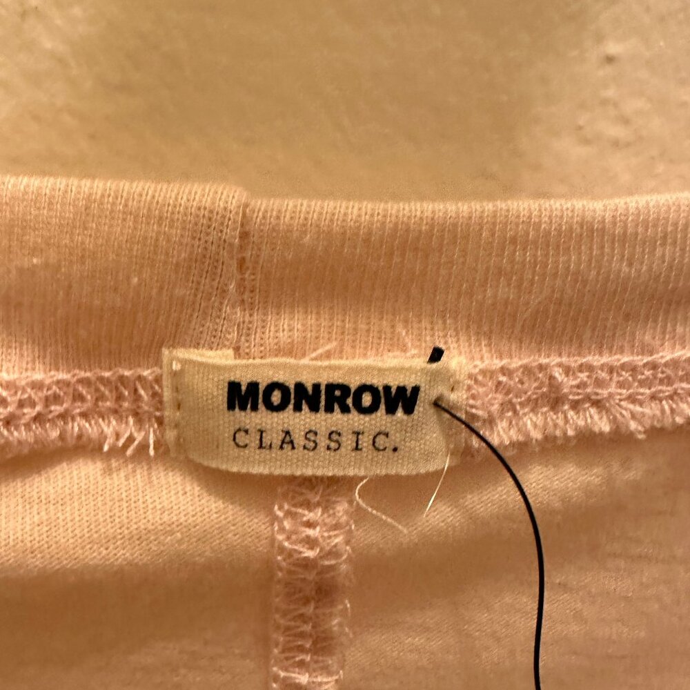 Monrow Classic Pink 100% Cotton Blend Long Sleeve T-Shirt NWT Size S
